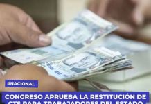 CONGRESO APRUEBA LA RESTITUCIÃ“N DE CTS PARA TRABAJADORES DEL ESTADO BAJO RÃ‰GIMEN 728