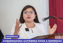 MOQUEGUA: GOBERNADORA GUTIERREZ EXIGE A EMPRESAS PRIVADAS DAR TRABAJO A LA JUVENTUD MOQUEGUANA