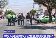 AREQUIPA: DOS FALLECIDOS Y VARIOS HERIDOS DEJA BALACERA EN EL DISTRITO DE CERRO COLORADO