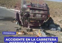 CARUMAS: ACCIDENTE EN LA CARRETERA INTEROCEÃNICA, SECTOR CHILLIGUA