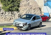MOQUEGUA: VEHÃCULO SUBE AL SARDINEL Y CONDUCTOR APARENTEMENTE SE DA A LA FUGA