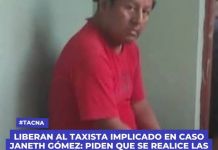 TACNA: LIBERAN AL TAXISTA IMPLICADO EN CASO JANETH GÃ“MEZ