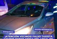 MOQUEGUA: FALSO TAXISTA COMETE ROBOS CERCA AL LOCAL "EL PLATANAL"
