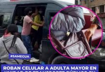 SAMEGUA: ROBAN CELULAR A ADULTA MAYOR EN UNIDAD DE TRANSPORTE PÃšBLICO
