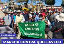 MOQUEGUA: MARCHA CONTRA QUELLAVECO GENERA FUERTE DISCREPANCIA