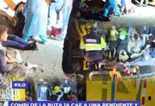 ILO: COMBI DE LA RUTA 1A CAE A UNA PENDIENTE Y DEJA VARIOS HERIDOS, ENTRE ELLOS ESTARÃA  UNA GESTANTE