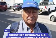 ILO: DIRIGENTE DENUNCIA MAL SERVICIO Y REPRESALIAS DE EMPRESA ELECTROSUR
