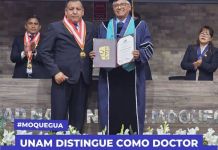 MOQUEGUA: UNAM DISTINGUE COMO "DOCTOR HONORIS CAUSA" AL DR. WASHINGTON ZEBALLOS GÃMEZ, EN SU ANIVERSARIO