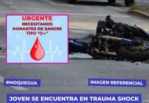 MOQUEGUA: JOVEN SE ENCUENTRA EN TRAUMA SHOCK TRAS SUFRIR ACCIDENTE DE MOTO