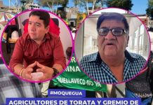 MOQUEGUA: AGRICULTORES DE TORATA Y GREMIO DE CONSTRUCCIÃ“N CIVIL NO PARTICIPARÃN EN MARCHA CONTRA ANGLO AMERICAN