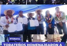 TORATA: TORATEÃ‘OS HOMENAJEARON A TRES CONGRESISTAS PERUANOS