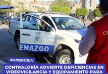 MOQUEGUA: CONTRALORÃA ADVIERTE DEFICIENCIAS EN VIDEOVIGILANCIA Y EQUIPAMIENTO PARA ENFRENTAR LA INSEGURIDAD CIUDADANA