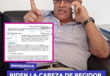 MOQUEGUA: PIDEN LA CABEZA DE REGIDOR FISCALIZADOR DE MCAL. NIETO