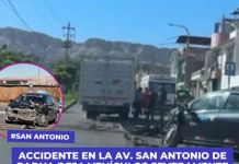 SAN ANTONIO: ACCIDENTE EN LA AV. SAN ANTONIO DE PADUA DEJA VEHÃCULOS SEVERAMENTE DAÃ‘ADOS