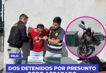 ILO: DOS DETENIDOS POR PRESUNTO ROBO AGRABADO