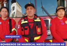 MOQUEGUA: BOMBEROS DE MARISCAL NIETO CELEBRAN 40 AÃ‘OS DE SERVICIO CON JORNADA EDUCATIVA Y DE SENSIBILIZACIÃ“N
