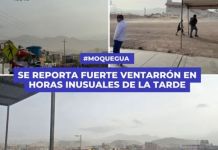 MOQUEGUA: SE REPORTA FUERTE VENTARRÃ“N EN HORAS DE LA TARDE