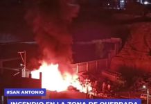 SAN ANTONIO: INCENDIO EN LA ZONA DE QUEBRADA LECHUZAS
