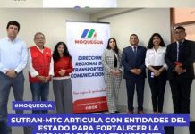 MOQUEGUA: SUTRAN-MTC ARTICULA CON ENTIDADES DEL ESTADO PARA FORTALECER LA FISCALIZACIÃ“N AL TRANSPORTE INTERNACIONAL.