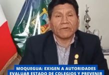 MOQUEGUA: EXIGEN A AUTORIDADES EVALUAR ESTADO DE COLEGIOS Y PREVENIR ANTE EVENTUALES SISMOS