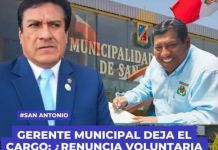 SAN ANTONIO: GERENTE MUNICIPAL DEJA EL CARGO