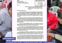 MOQUEGUA: SIDTER SOLICITA INTERVENCIÃ“N DEL MINISTERIO PÃšBLICO POR PRESUNTAS IRREGULARIDADES EN EL MANEJO DEL SUBCAFAE EN LA UGEL MARISCAL NIETO