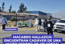 AREQUIPA: ENCUENTRAN CADÃVER DE UNA MUJER DENTRO DE UN COSTAL
