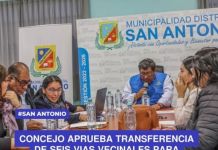 SAN ANTONIO: CONCEJO APRUEBA TRANSFERENCIA DE SEIS VÃAS VECINALES PARA MEJORAR ACCESO Y TRANSITABILIDAD