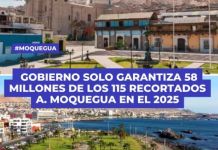 MOQUEGUA: GOBIERNO SOLO GARANTIZA 58 MILLONES DE LOS 115 RECORTADOS EN EL 2025