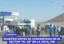 AREQUIPA: MANIFESTANTES SE CONCENTRAN EN EL SECTOR â€œEL 48â€ EN LA JOYA, SIN AFECTAR HASTA EL MOMENTO EL TRÃNSITO