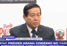 PREMIER ARANA: GOBIERNO NO RETROCEDERÃ ANTE MINERÃA INFORMAL.