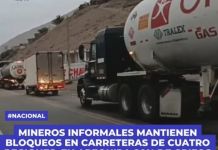 MINEROS INFORMALES MANTIENEN BLOQUEOS EN CARRETERAS DE CUATRO REGIONES, EN AREQUIPA 80% DE GRIFOS YA NO TIENEN GLP