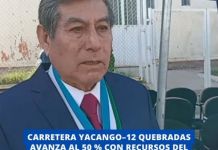 TORATA: CARRETERA YACANGOâ€“12 QUEBRADAS AVANZA AL 50 % CON RECURSOS DEL CANON MINERO