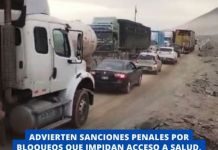 ADVIERTEN SANCIONES PENALES POR BLOQUEOS QUE IMPIDAN ACCESO A SALUD, TRABAJO O EDUCACIÃ“N