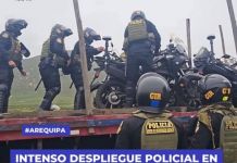 AREQUIPA: INTENSO DESPLIEGUE POLICIAL EN CARAVELÃ