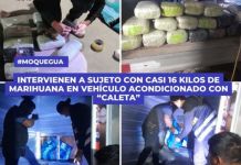 MOQUEGUA: INTERVIENEN A SUJETO CON CASI 16 KILOS DE MARIHUANA EN VEHÃCULO ACONDICIONADO CON â€œCALETAâ€