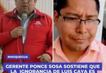 MOQUEGUA: GERENTE PONCE SOSA SOSTIENE QUE LA IGNORANCIA DE LUIS CAYA ES ATREVIDA