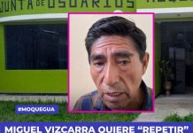 MOQUEGUA: MIGUEL VIZCARRA QUIERE â€œREPETIRâ€ EL PLATO EN LA JUNTA DE USUARIOS.