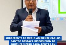 MOQUEGUA: SUBGERENTE DE MEDIO AMBIENTE CARLOS SANTOS DESTACA DISPOSICIÃ“N DE SOUTHERN PERÃš PARA APOYAR EN REMEDIACIÃ“N DEL RÃO CORALAQUE.