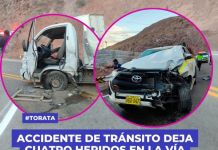 MOQUEGUA: ACCIDENTE DE TRÃNSITO DEJA CUATRO HERIDOS EN LA VÃA MOQUEGUA â€“ TORATA