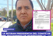 MOQUEGUA: LE RETIRAN PRESIDENCIA DEL COMITÃ‰ DE SEGUIMIENTO DE INVERSIONES AL VICEGOBERNADOR LUIS TRIGOSO