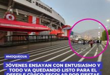 MOQUEGUA: JÃ“VENES ENSAYAN CON ENTUSIASMO Y TODO VA QUEDANDO LISTO PARA EL DESFILE CÃVICO-ESCOLAR POR FIESTAS PATRIAS