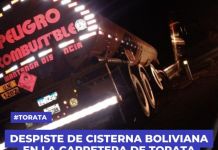 TORATA: DESPISTE DE CISTERNA BOLIVIANA EN LA CARRETERA DE TORATA.