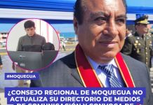 MOQUEGUA: Â¿CONSEJO REGIONAL DE MOQUEGUA NO ACTUALIZA SU DIRECTORIO DE MEDIOS DE COMUNICACIÃ“N Y CONVOCA DE FORMA INFORMAL?.