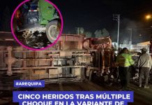 NACIONAL: CINCO HERIDOS TRAS MÃšLTIPLE CHOQUE EN LA VARIANTE DE UCHUMAYO.