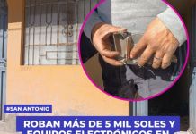 SAN ANTONIO: ROBAN MÃS DE 5 MIL SOLES Y EQUIPOS ELECTRÃ“NICOS EN VIVIENDA DE SAN ANTONIO.