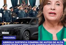 NACIONAL: ARRIOLA JUSTIFICA COMPRA DE AUTOS DE ALTA GAMA PARA LA PNP: "LOS GENERALES ESTAMOS AMENAZADOS Y NECESITAMOS UN VEHÃCULO DE PERFORMANCE".