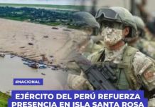 NACIONAL: EJÃ‰RCITO DEL PERÃš REFUERZA PRESENCIA EN ISLA SANTA ROSA IZANDO BANDERAS PATRIAS.