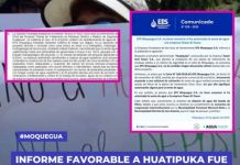 MOQUEGUA: INFORME FAVORABLE A HUATIPUKA FUE DESINFLADO DESDE LA EPS MOQUEGUA.