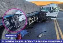 AREQUIPA: AL MENOS UN FALLECIDO Y 5 PERSONAS HERIDAS ATRAPADAS EN MINIVAN DEJA FATAL ACCIDENTE DE TRÃNSITO EN LA VÃA HACIA PUNO